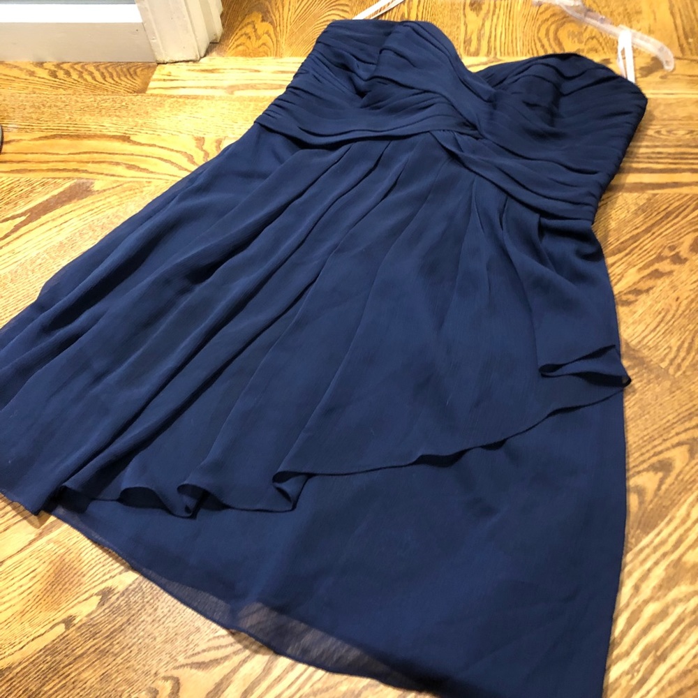 Navy, strapless, short Bridesmaid Dress 👗